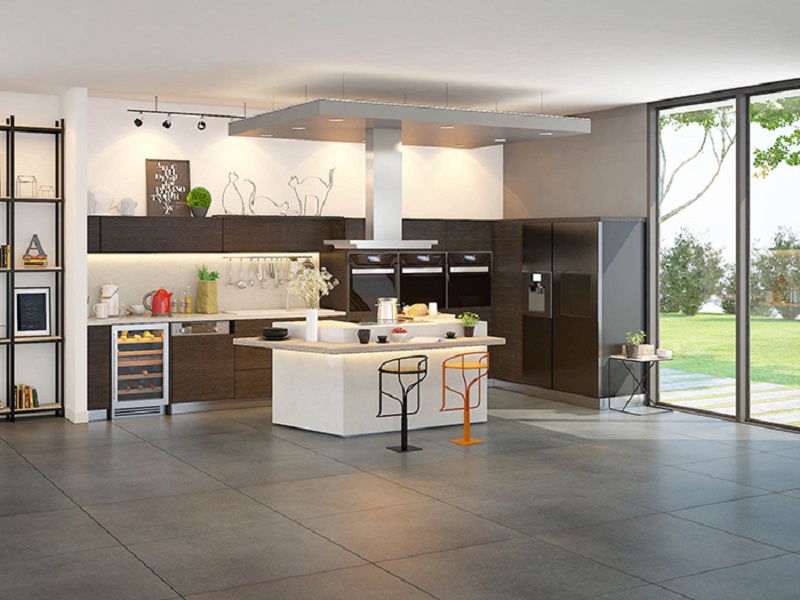 Mẫu không gian bếp đẹp cho nhà ống 1