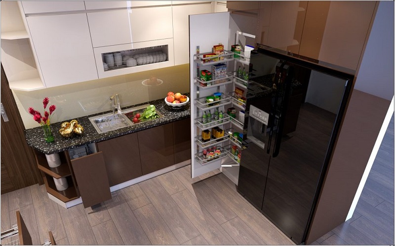 Mẫu không gian bếp đẹp cho nhà ống 11