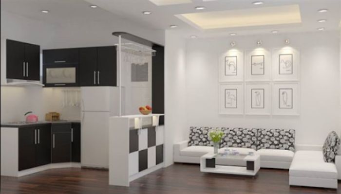 10 Mẫu thiết kế phòng khách và phòng bếp thông nhau ĐẸP