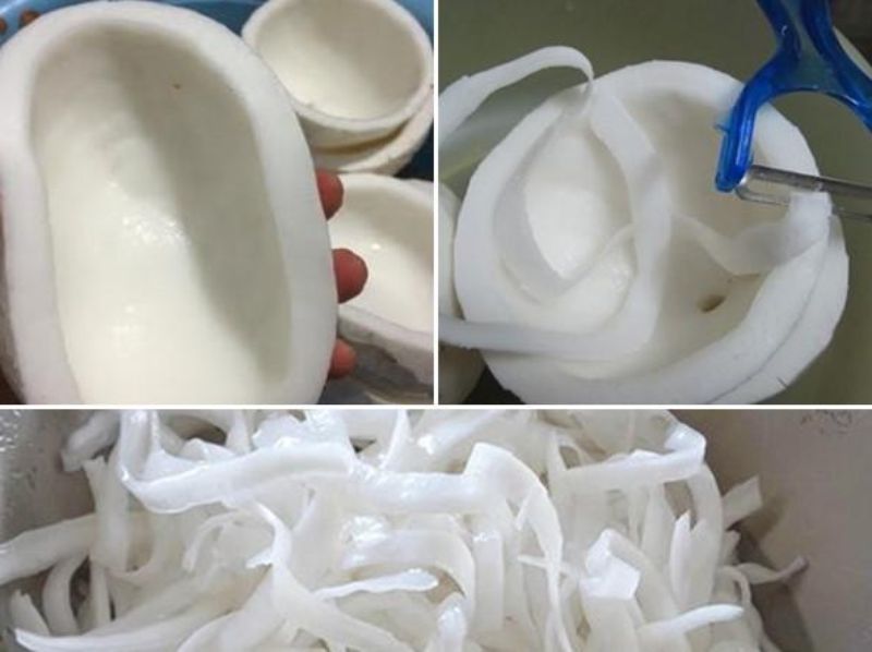 Cách thái dừa làm mứt siêu đơn giản 
