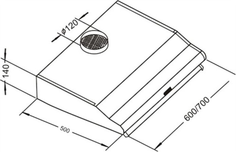 Kích thước chuẩn máy hút mùi cổ điển