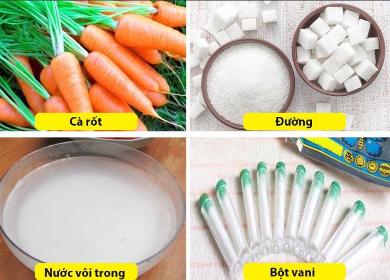 Nguyên liệu làm mứt cà rốt đơn giản