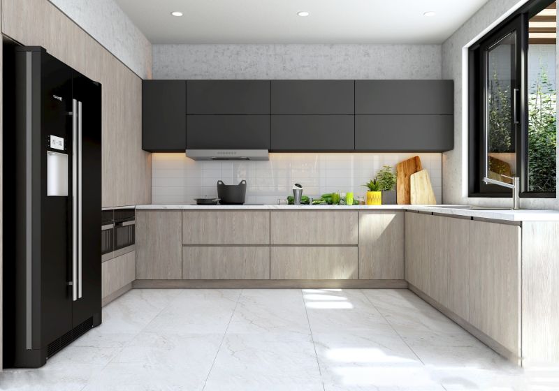 Tủ bếp nhựa bằng chất liệu laminate