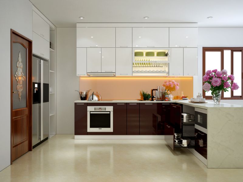 phong thủy trong cách bố trí bếp chữ L