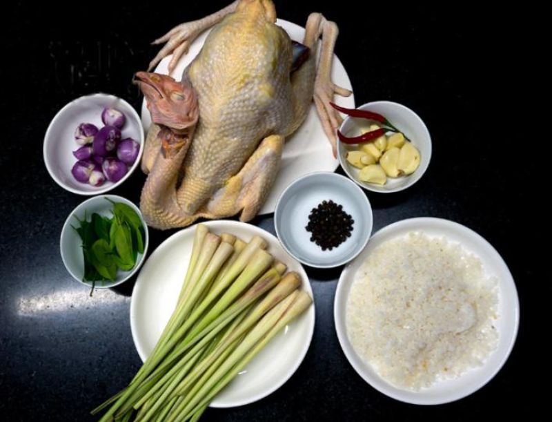 nguyên liệu làm gà ủ muối sả