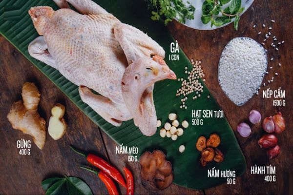 Nguyên liệu cần chuẩn bị khi học cách làm gà bó xôi