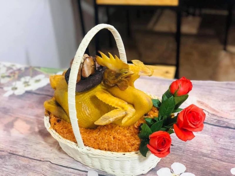 trang trí gà cúng