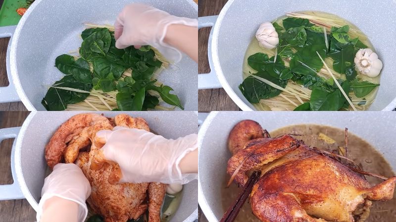 cách làm gà đốt Ô Thum 