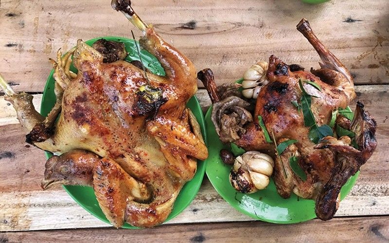 thành phẩm gà đốt Ô Thum 