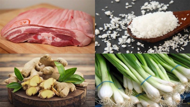 Nguyên liệu làm thịt lợn ủ muối